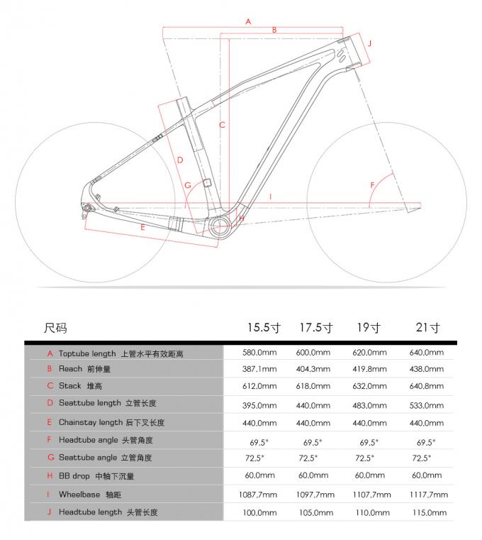 29ER Ελαφρύ Full Carbon MTB Φρέμα V29 του Mountain Bike 15.5 "/17.5/19/21" BB92 Κορυφοειδής, κάθισμα 31,6mm Βάρος 1270g 5