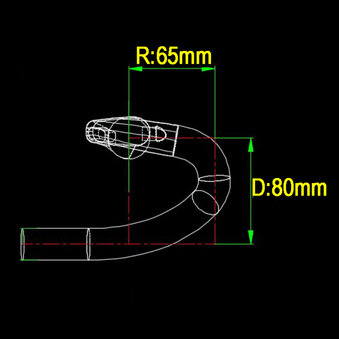 31.8mm Carbon Fiber Road Handlebar 80MM/65MM Drop/Reach Flared Bar Ends Μαύρο 8