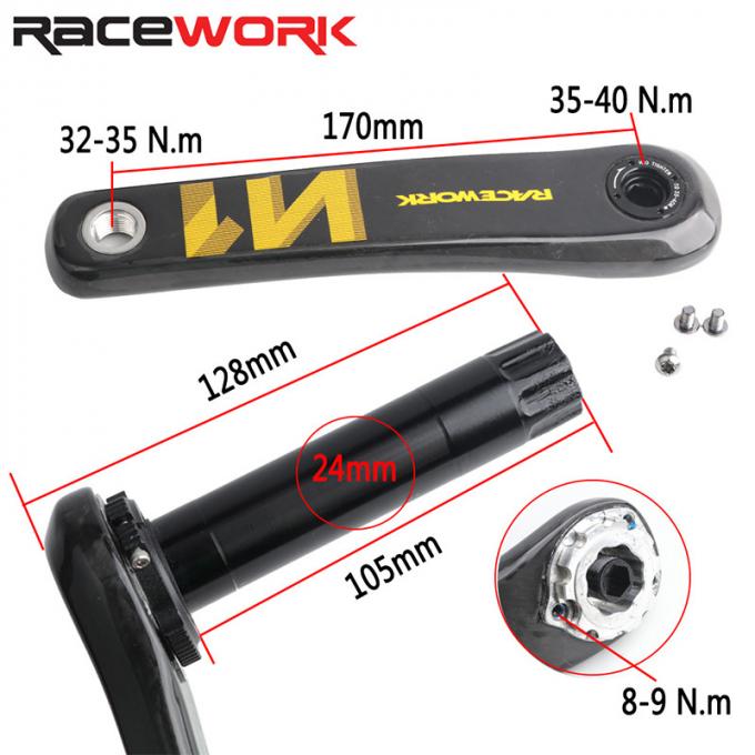 Κίνα χονδρικό Carbon Gravel Road Bike Crankset Ελαφρύ βάρος 170/172.5mm Άξονας 40/42/44T αλυσίδα. 1